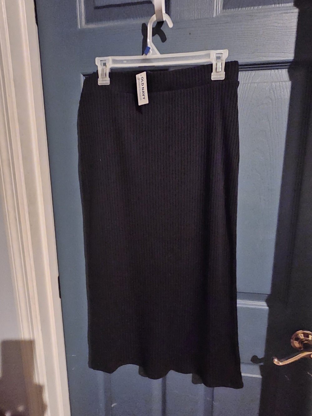 Old Navy Black Ribbed Midi Skirt